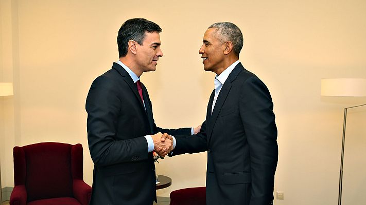 Telediario 1 - Encuentro entre Pedro Sánchez y Barack Obama en Madrid