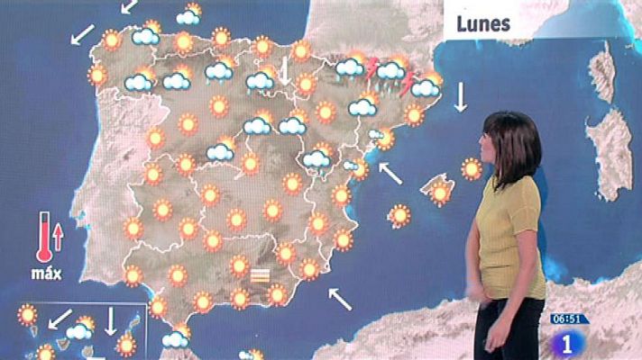 Este lunes, las temperaturas serán significativamente altas en el bajo Ebro y sur de Valencia