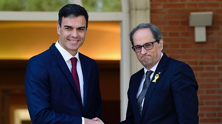 Sánchez y Torra arrancan su primera reunión para encontrar una solución al conflicto en Cataluña