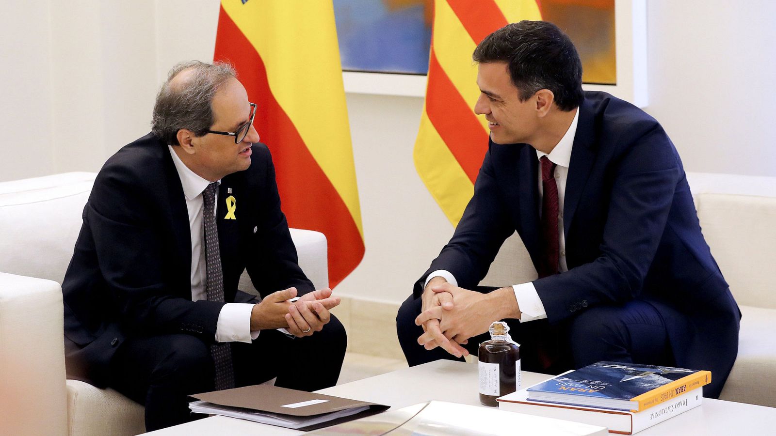 Sánchez acuerda con Torra reactivar la comisión bilateral con Cataluña tras un encuentro marcado por "la cortesía y la fluidez"