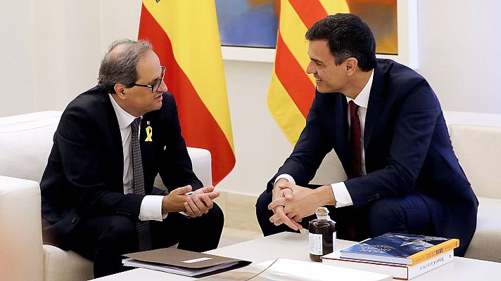 Sánchez acuerda con Torra reactivar la comisión bilateral con Cataluña tras un encuentro marcado por "la cortesía y la fluidez"