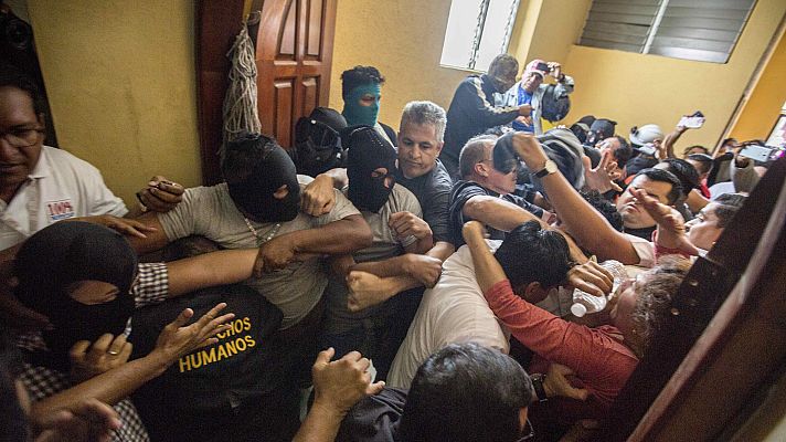 Telediario 1 - La Iglesia se retira de la mediación en Nicaragua