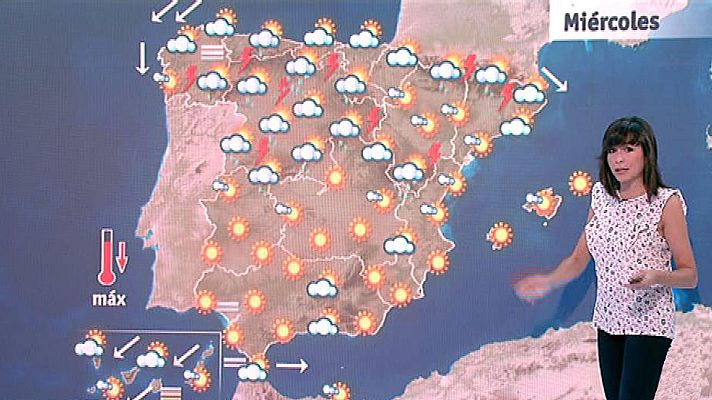 El tiempo - Tormentas en toda la mitad norte y bajada de temperaturas