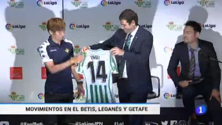 Telediario 1 - El japonés Inui es presentado en Tokio como nuevo jugador del Real Betis