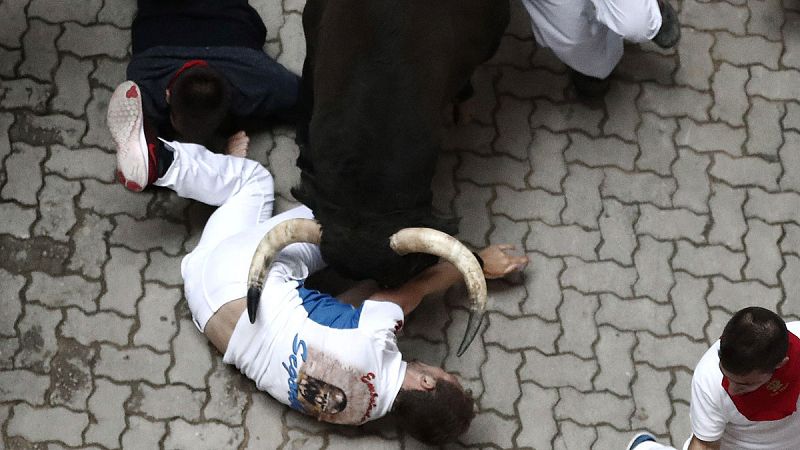 Sanfermines | El encierro de los Jandilla, el más accidentado hasta el momento