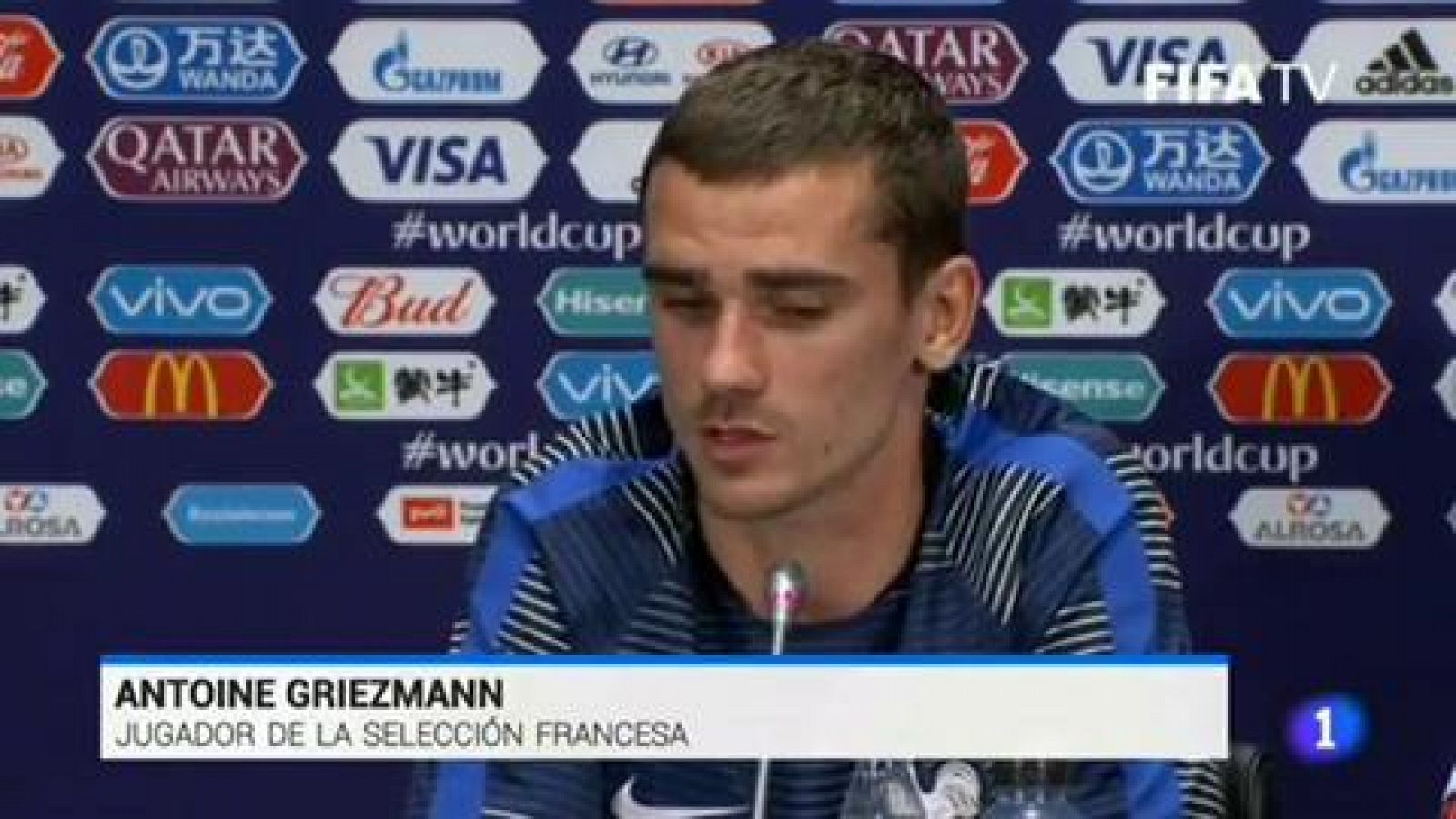 Telediario 1: Mundial 2018 | Griezmann: "El colectivo es lo principal, tengo unos compañeros extraordinarios" | RTVE Play