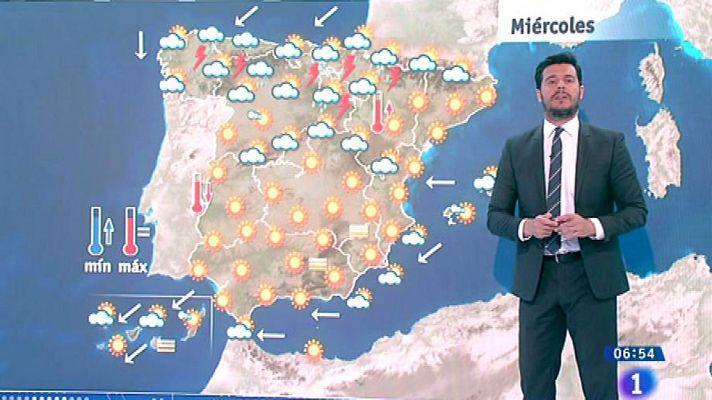 Este miércoles habrá lluvias en el Alto Ebro y Pirineos y ascenso de temperaturas en interior