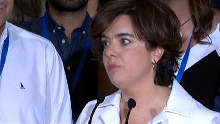 Informativo 24h - Sáenz de Santamaría, a su llegada al Congreso del PP: "Vengo ganadora ya de una fase porque soy la candidata de las bases"