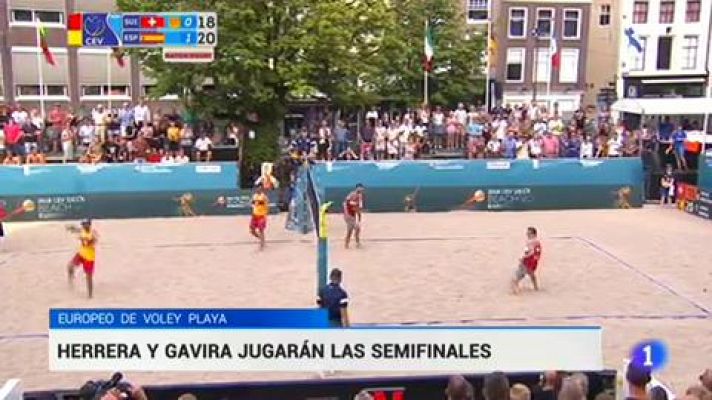 Telediario 1 - Herrera y Gavira jugarán las semifinales del Europeo de voley playa