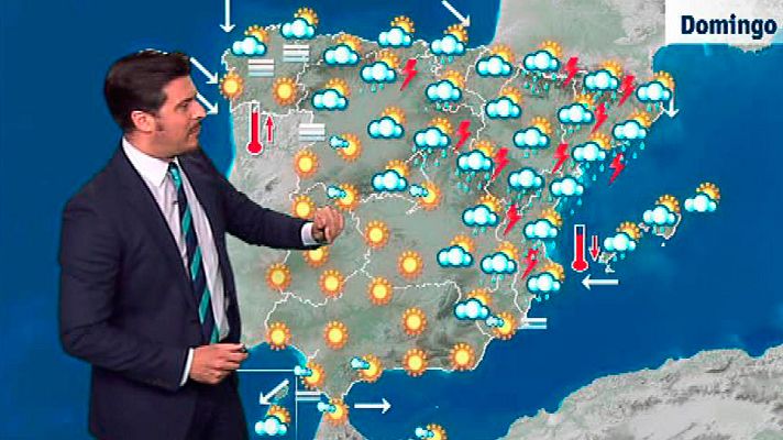 El tiempo - Lluvias intensas en el cuadrante noreste y mucho calor en el sur peninsular