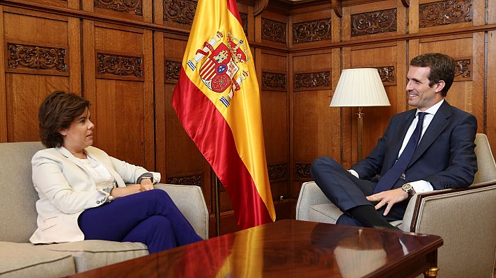 Telediario 1 - Casado niega a Santamaría un reparto proporcional de puestos en el PP