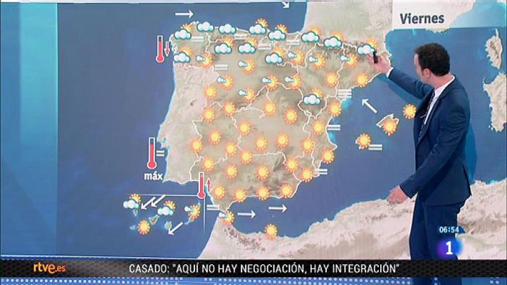 El tiempo - Lluvia en el norte y ascenso de temperaturas en el este peninsular