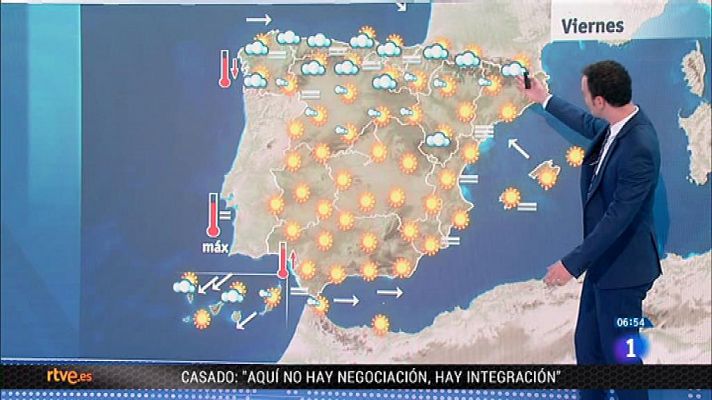 Lluvia en el norte y ascenso de temperaturas en el este peninsular