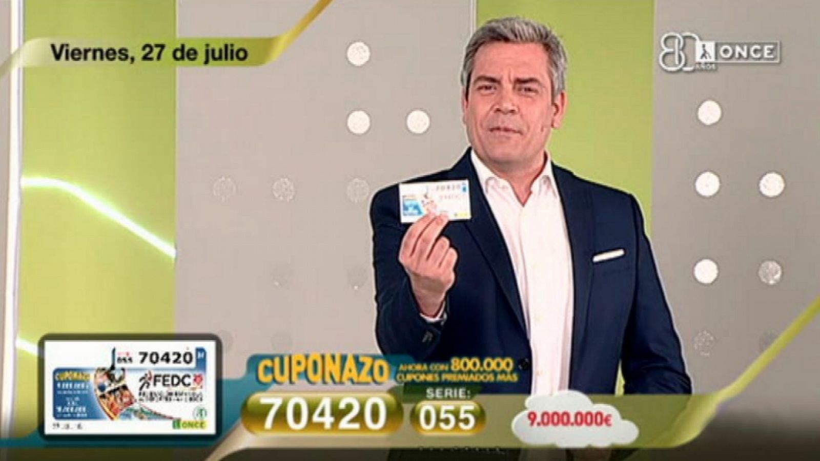 Sorteo ONCE - 27/07/18 - ver hora