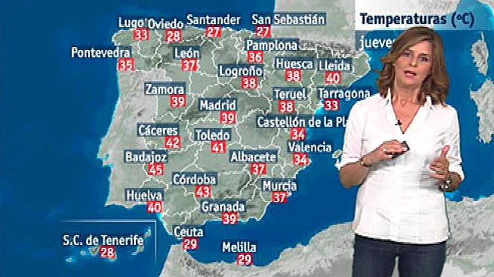El tiempo - Temperaturas de 40 grados o más en el centro y sur del país