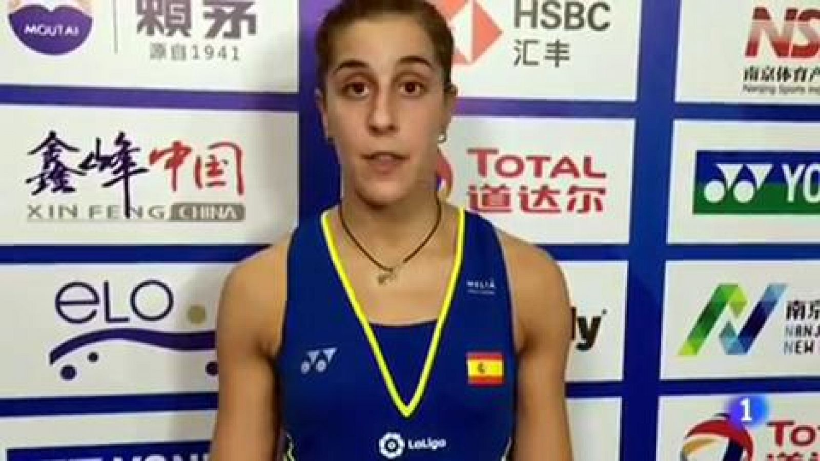 Telediario 1: Carolina Marín: "Estaba jugando contra todo el público, contra toda China." | RTVE Play