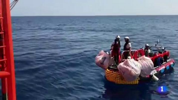 Telediario 1 - Los responsables del Aquarius piden a los gobiernos europeos un puerto seguro para desembarcar