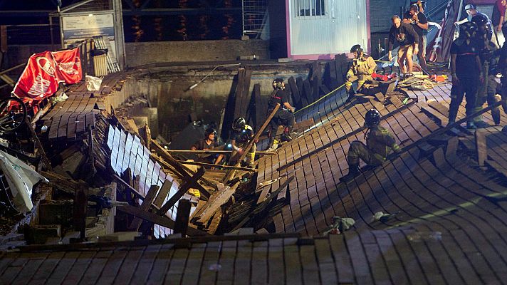 Más de 130 heridos en Vigo al derrumbarse un muelle del puerto deportivo durante un concierto