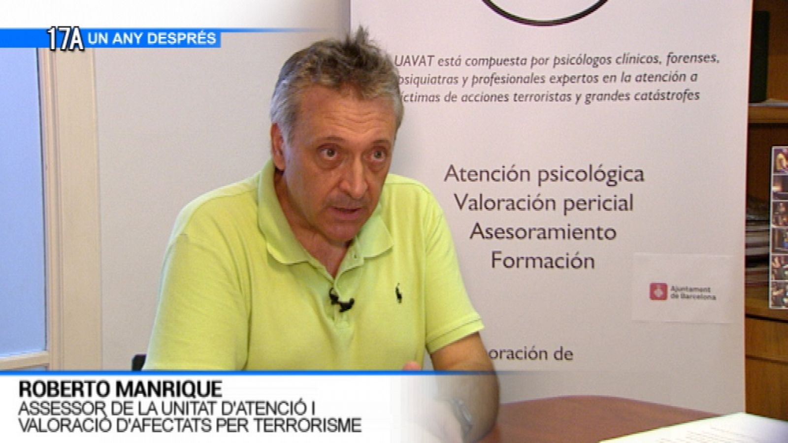 L'Informatiu: Roberto Manrique, Unitat d'Atenció i Valoració dels Afectats per Terrorisme | RTVE Play
