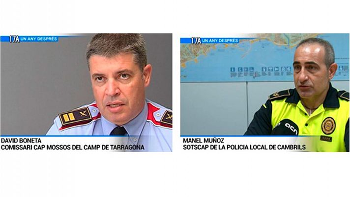 Mossos i policia local de Cambrils, un any després