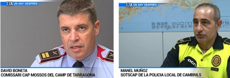  Mossos i policia local de Cambrils, un any despr�s