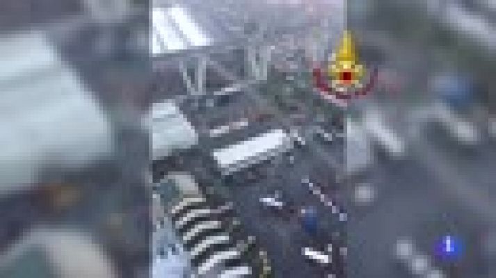 Telediario 1 - Tragedia en Génova al derrumbarse un viaducto