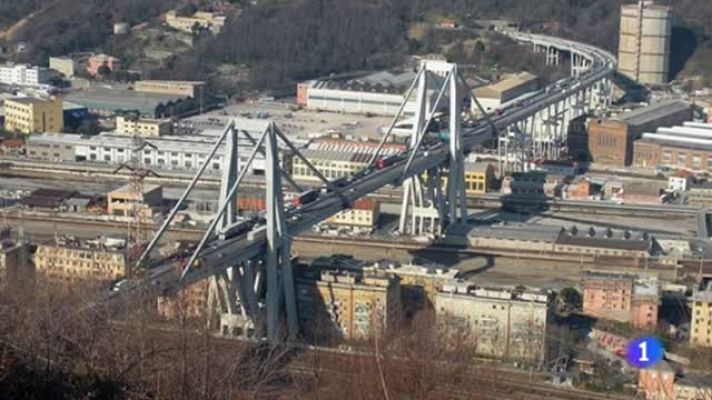 Telediario 1 - El viaducto derrumbado, una de las arterias neurálgicas de Italia