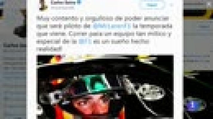 Telediario 1 - Carlos Sainz sustituirá a Alonso en McLaren en 2019