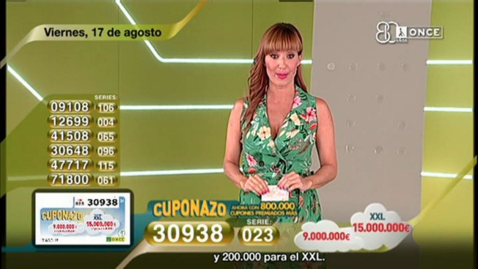 Sorteo ONCE - 17/08/18 - ver ahora