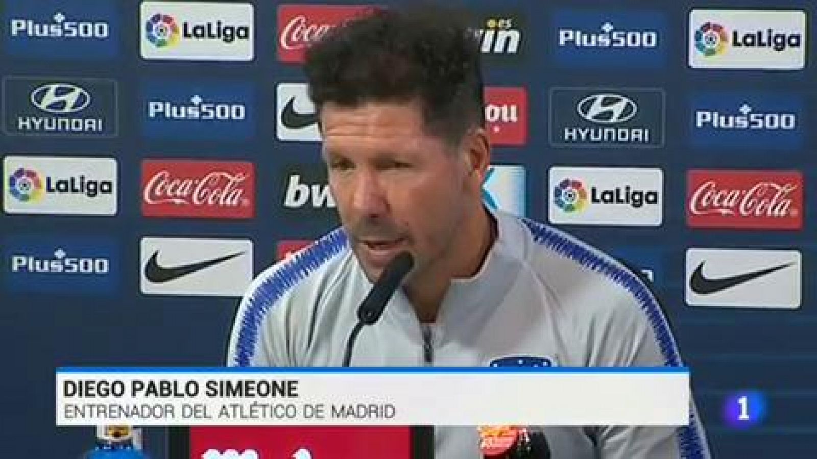 Telediario 1: Liga - Jornada 1 | Simeone: "Filipe va a jugar. Mi cabeza está solo en el Valencia" | RTVE Play