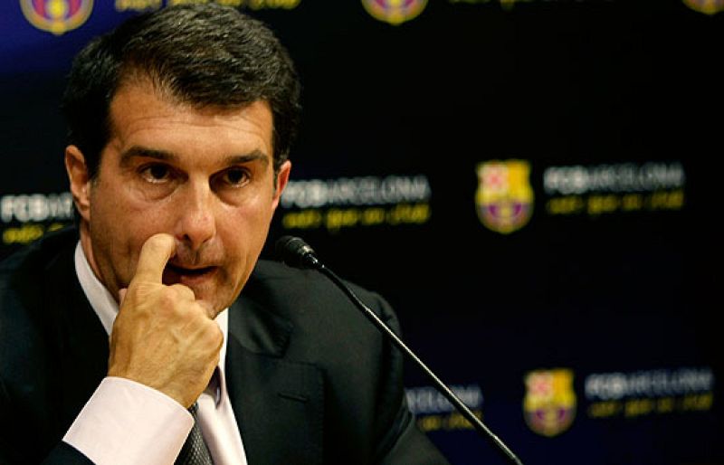 El presidente del Barça, Joan Laporta, cree que su equipo pasará la eliminatoria.