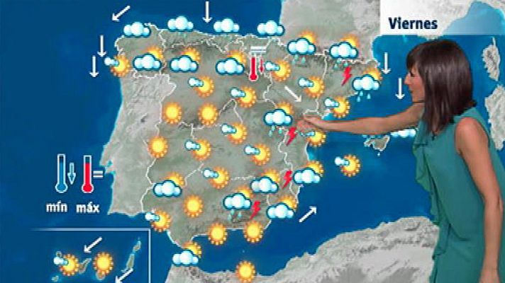 Fuertes chubascos en zonas montañosas del este peninsular y Baleares