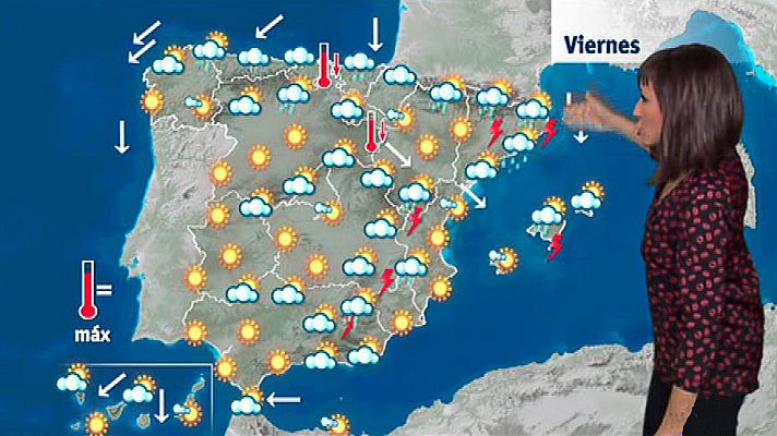 Lluvias en el Cantábrico y tormentas en el este 