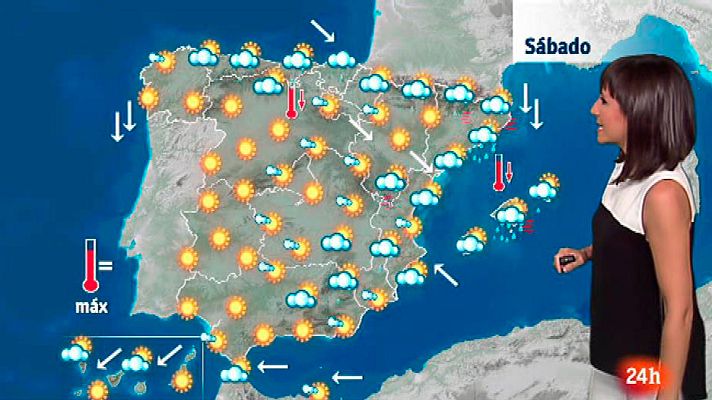 El tiempo - Chubascos y tormentas en Baleares y en el extremo norte peninsular