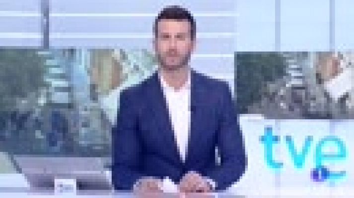 Telediario 1 - Un grupo de ultras provoca altercados antes del Sevilla - Sigma Olomuc