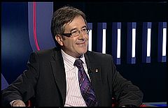 Jordi Ausàs, conseller de Governació i Administracions Públiques, i sis alcaldes catalans