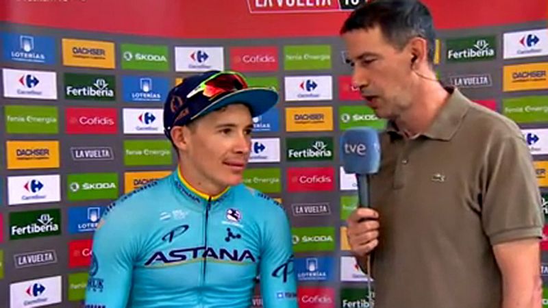 El colombiano del Astana relata a las cmaras de TVE loas dificultades que ha tenido que superar durante la etapa 11.