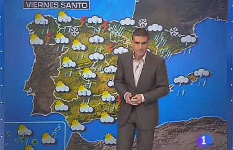 La lluvia aguará el viernes santo en toda la península, con precipitaciones copiosas en el norte.