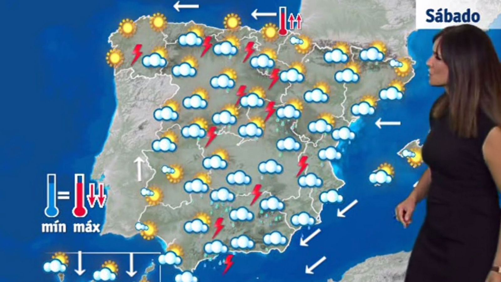 Tormentas localmente fuertes este sábado en el sureste y bajada de temperaturas
