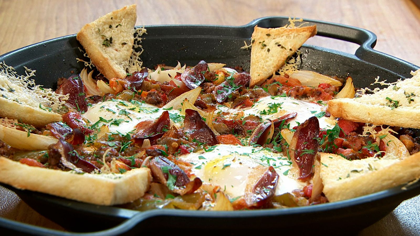 Torres en la cocina - Huevos al horno con verduras
