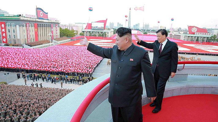 Telediario 1 - Corea del Norte celebra su 70 aniversario con un discreto desfile militar