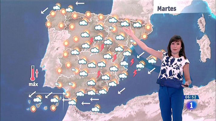 El tiempo - Fuertes chubascos y tormentas este martes en el centro y en Levante