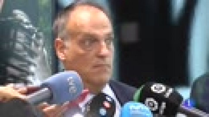 Telediario 1 - Javier Tebas: "Soy optimista de que se pueda jugar en Estados Unidos"