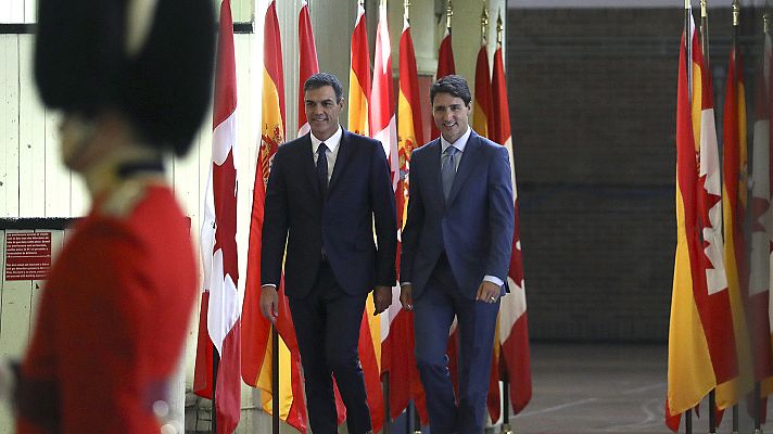 Informativo 24h - Trudeau recibe a Sánchez con honores militares en Montreal