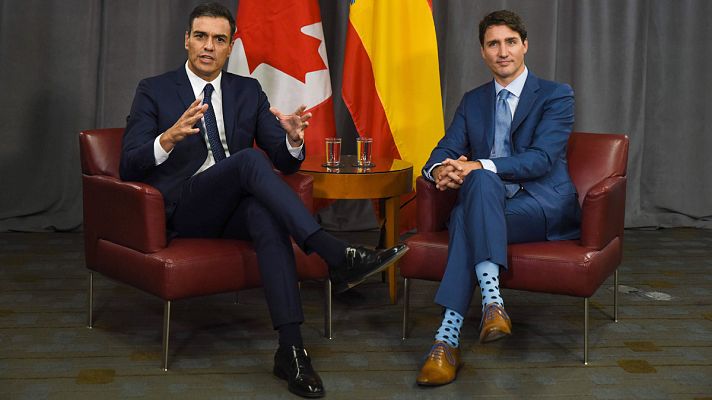 Telediario 1 - Sánchez pone a Quebec de ejemplo para Cataluña