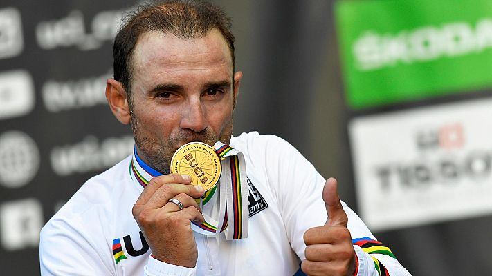 Telediario 1 - Alejandro Valverde logra por fin el Mundial de ciclismo