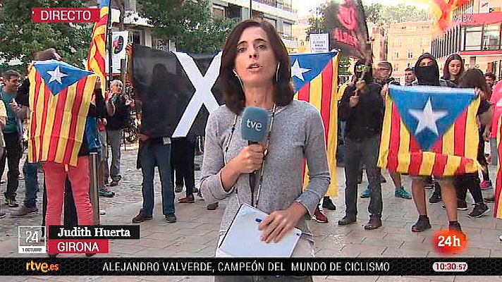 Informativo 24h - Manifestantes boicotean a una reportera de TVE