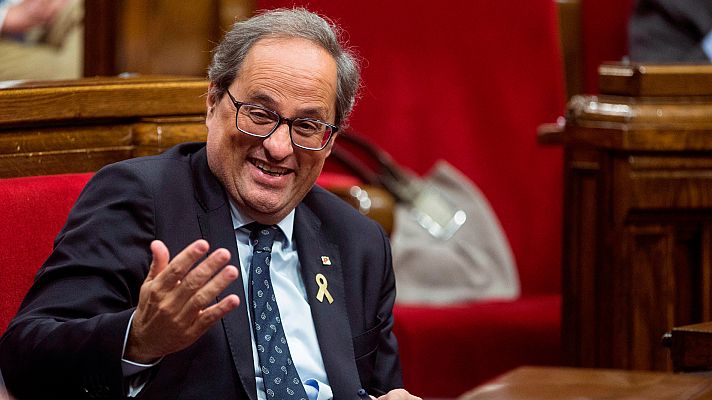 Telediario 1 - Torra reta a Sánchez a plantear antes de noviembre un referéndum de autodeterminación en Cataluña