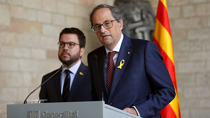 Telediario 1 - Torra garantiza la estabilidad del Govern hasta la sentencia del Tribunal Supremo en la causa del 'proces'