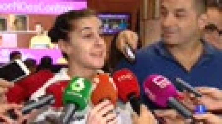 Telediario 1 - Carolina Marín conciencia a los jóvenes sobre el acoso en las redes sociales